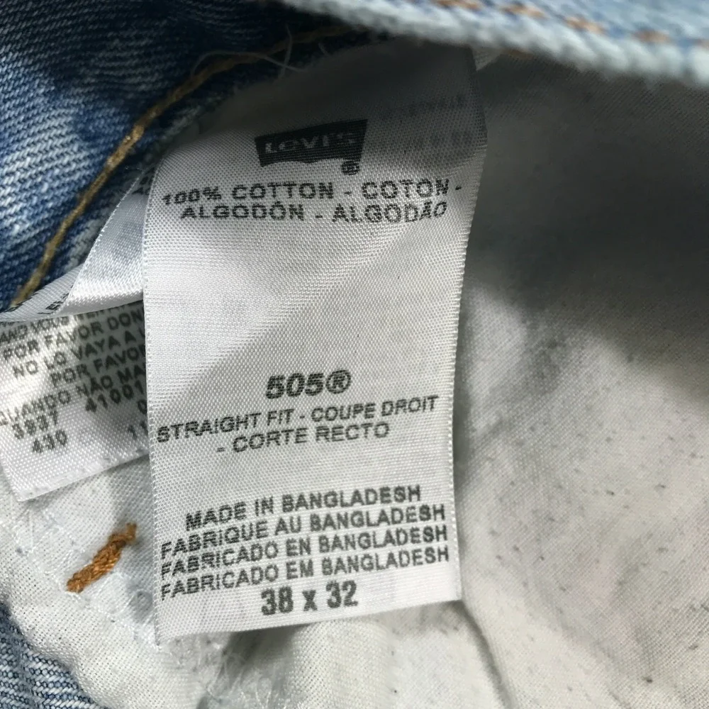 2 Pair of Levi's 505 Jeans Men 38x32 Blue Cotton Mid Rise Work School American